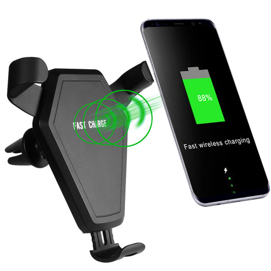 Wireless Car Charger Mount — Qi Fast Charging, Hands-Free Auto-Grip
