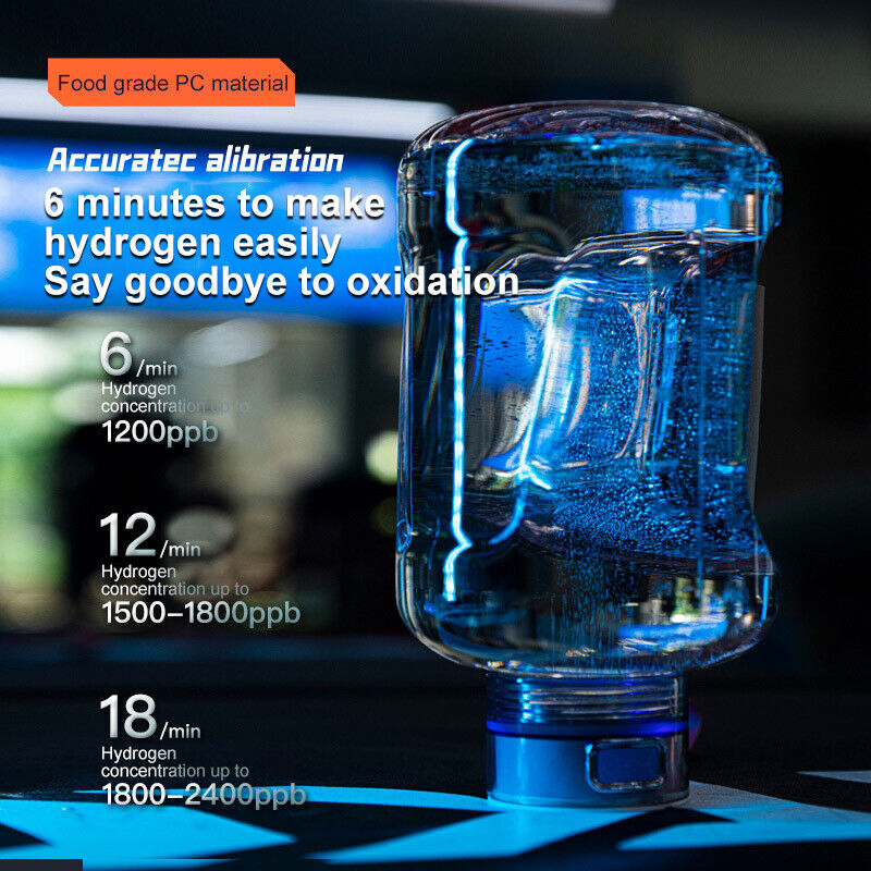 Hydrogen Water Bottle — Electrolysis Infused, BPA-Free, 3-Minute Charge
