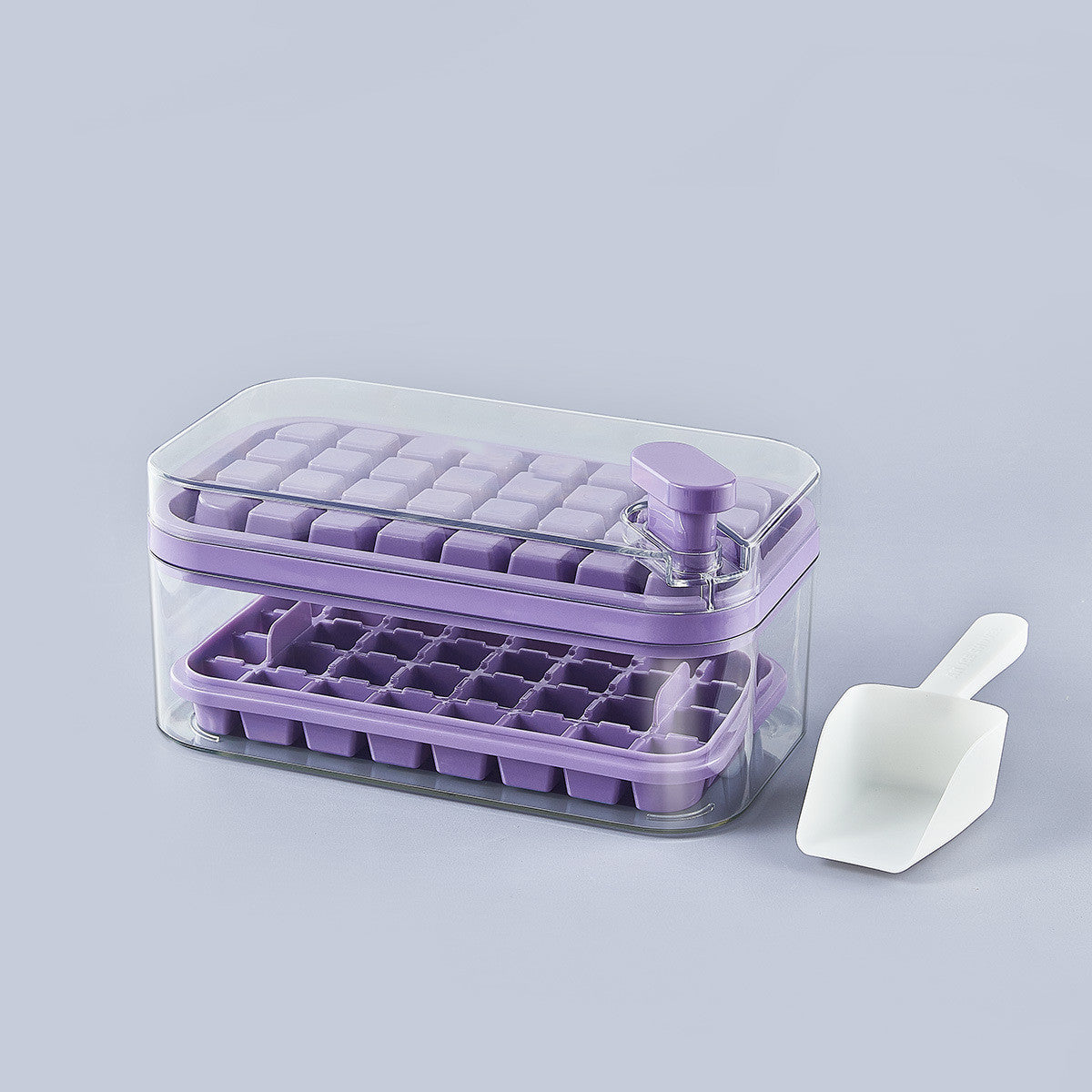 One-Press Ice Cube Maker Tray – With Lid & Storage Box