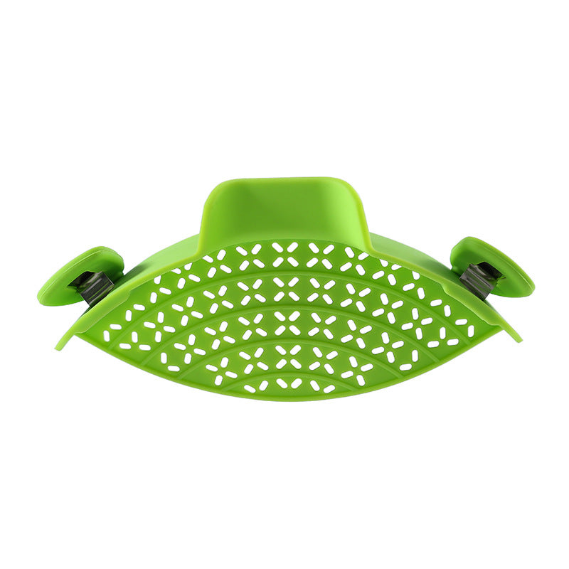 Silicone Pot Drain Stopper — No-Spill Strainer Lid Clip