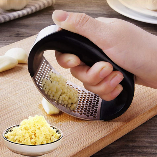 Stainless Steel Garlic Press & Masher – Manual, Easy Squeeze
