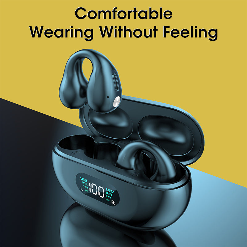 Bone Conduction Ear Clip Earbuds — Bluetooth 5.3, HIFI Bass, Sports