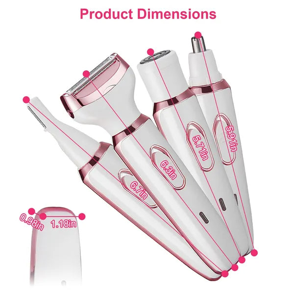 4-in-1 Women's Grooming Kit — Eyebrow, Nose & Bikini Trimmer