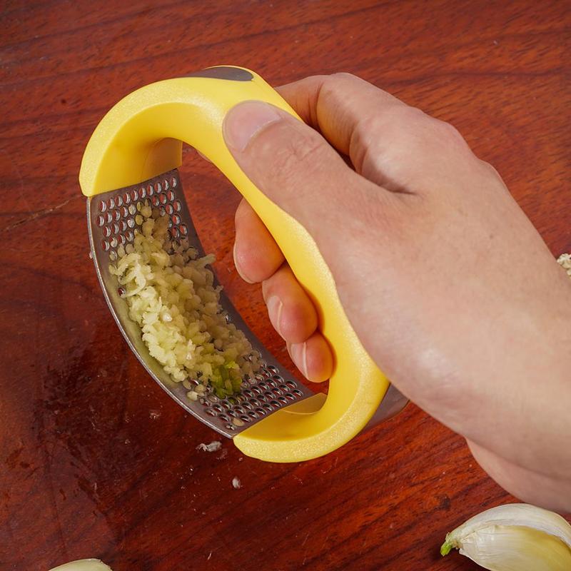 Stainless Steel Garlic Press & Masher – Manual, Easy Squeeze