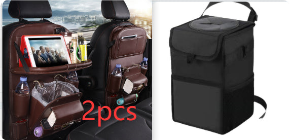 Car Seat Back Organiser – Waterproof PU Leather, Tray & Storage