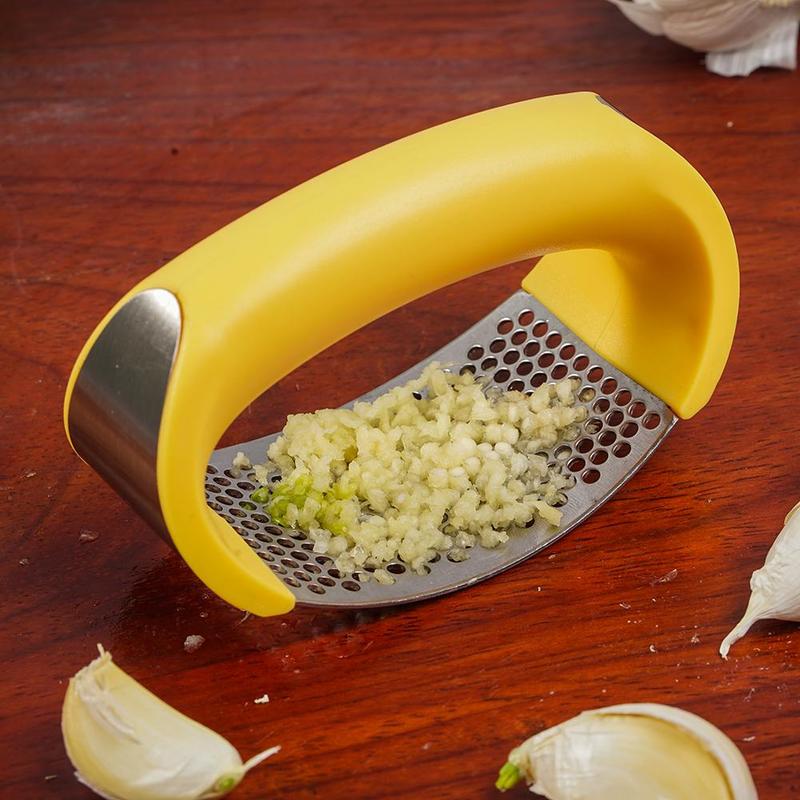 Stainless Steel Garlic Press & Masher – Manual, Easy Squeeze