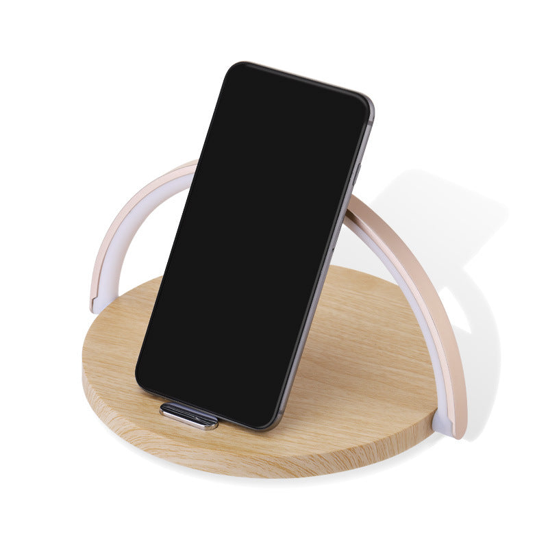 3-in-1 Wireless Charger Stand & LED Lamp — Charge, Light, Organize