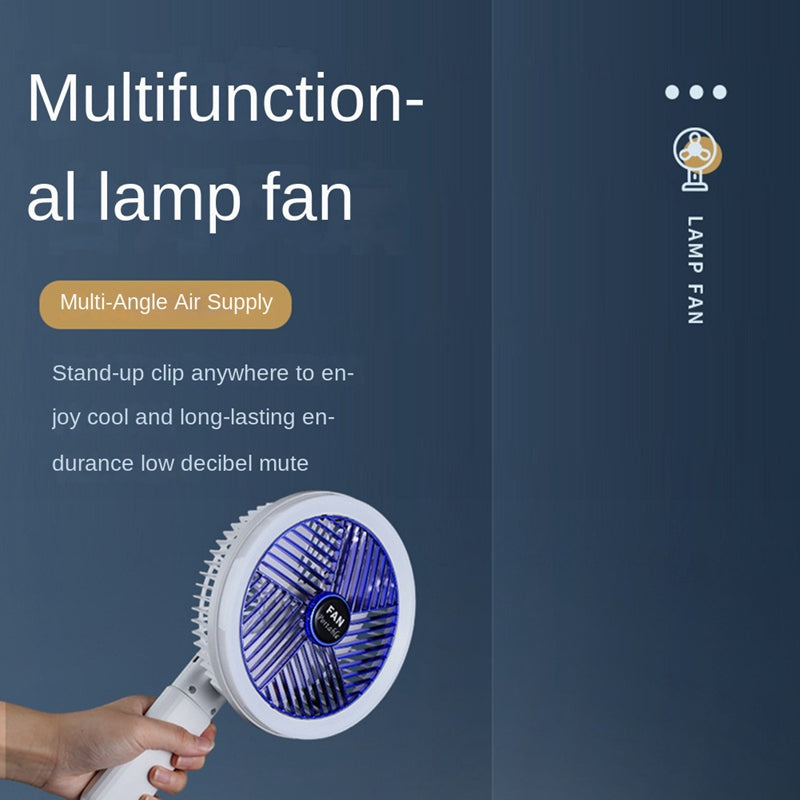 Desktop Clip Fan with LED Desk Lamp — Rechargeable, Wall Mount