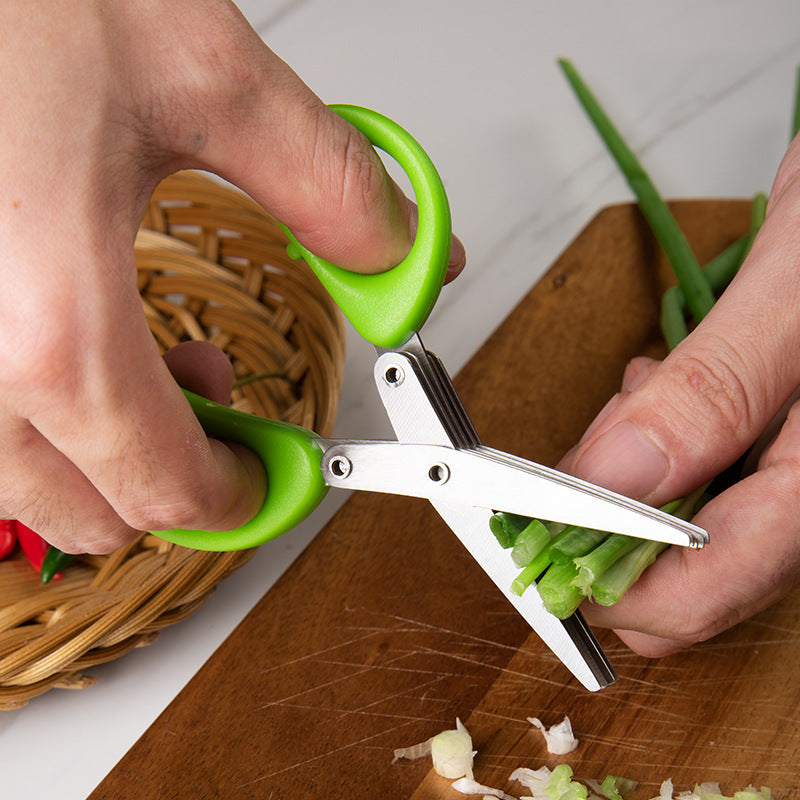 Multi-Blade Herb & Green Onion Scissors – Stainless Steel
