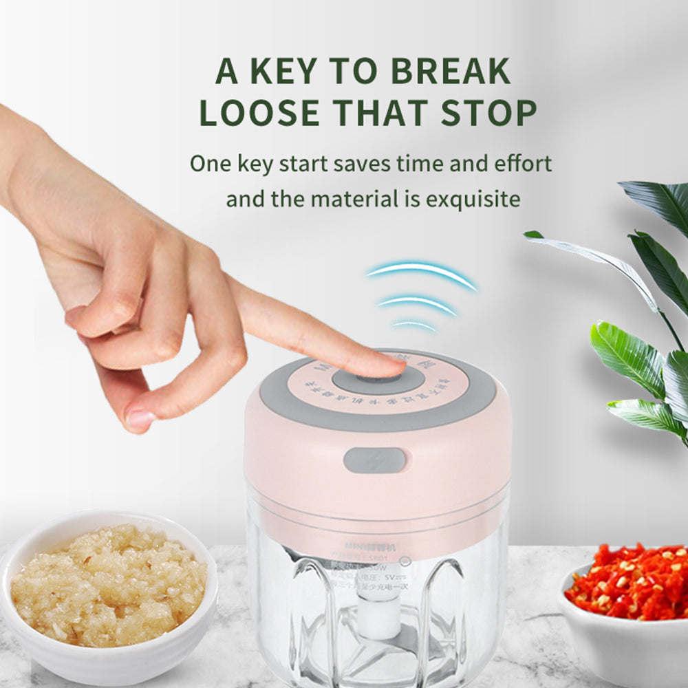 Mini Electric Garlic & Ginger Chopper – USB Rechargeable