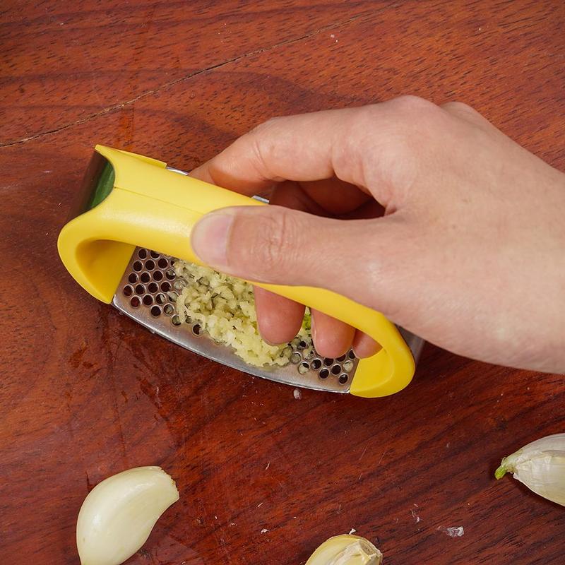 Stainless Steel Garlic Press & Masher – Manual, Easy Squeeze