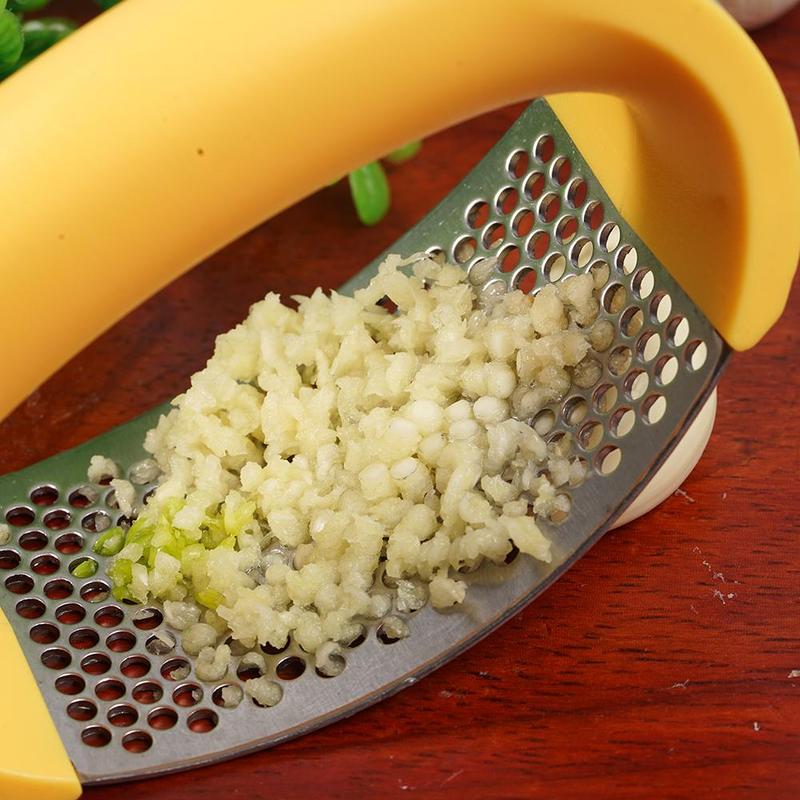 Stainless Steel Garlic Press & Masher – Manual, Easy Squeeze