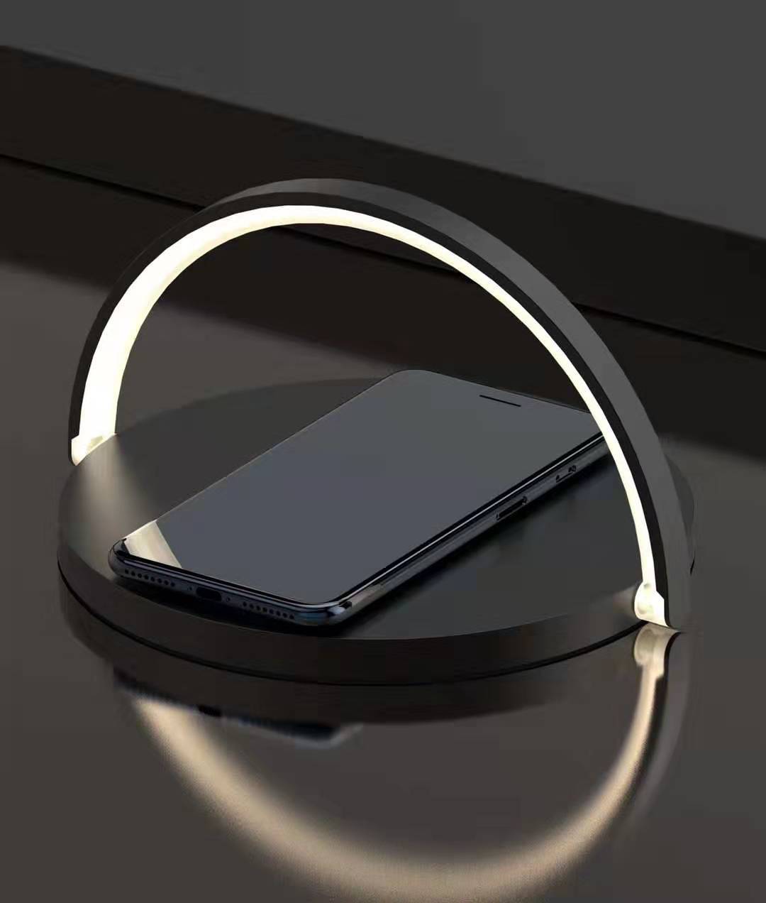 3-in-1 Wireless Charger Stand & LED Lamp — Charge, Light, Organize