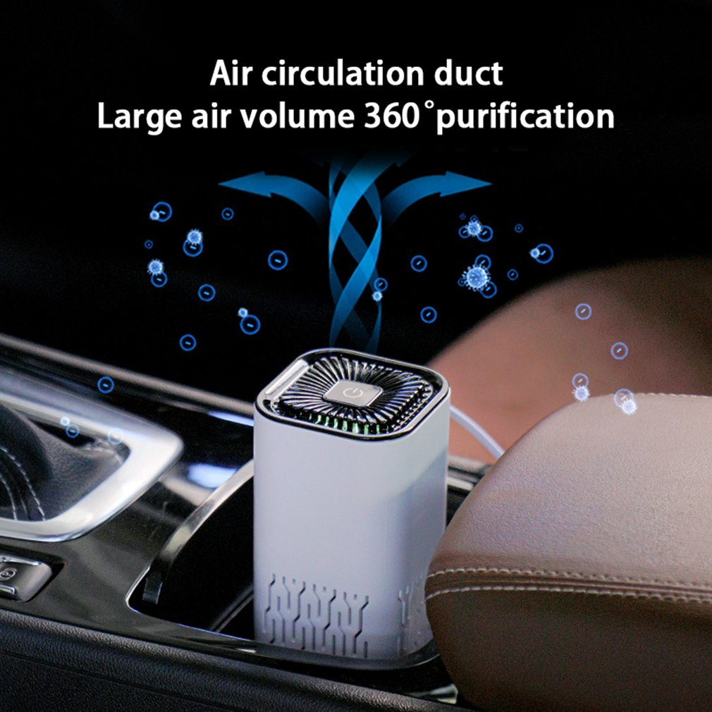 Portable Car & Home Air Purifier – Negative Ion, Removes Dust & Smoke