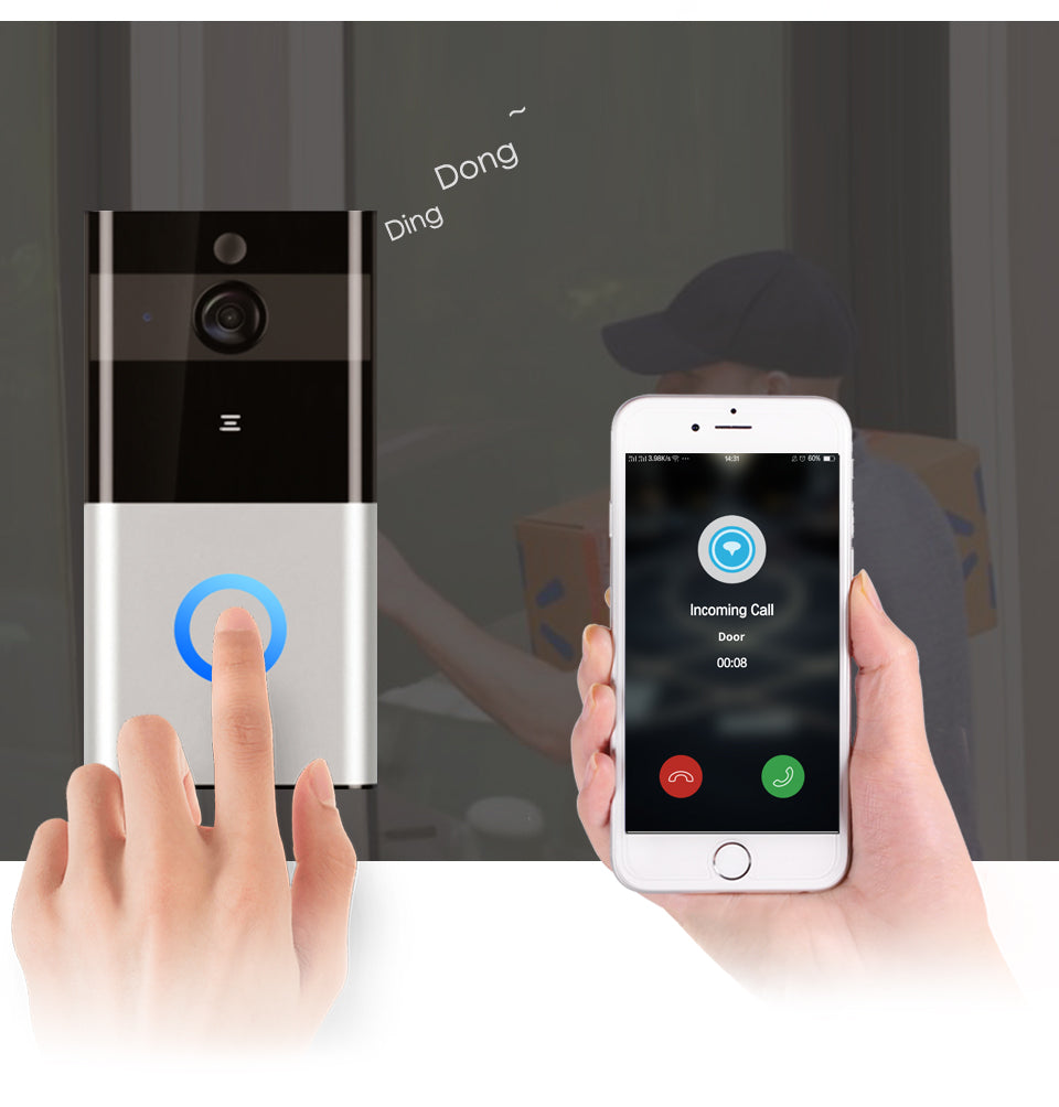 WiFi Video Doorbell – 720P, Night Vision, Motion Detection