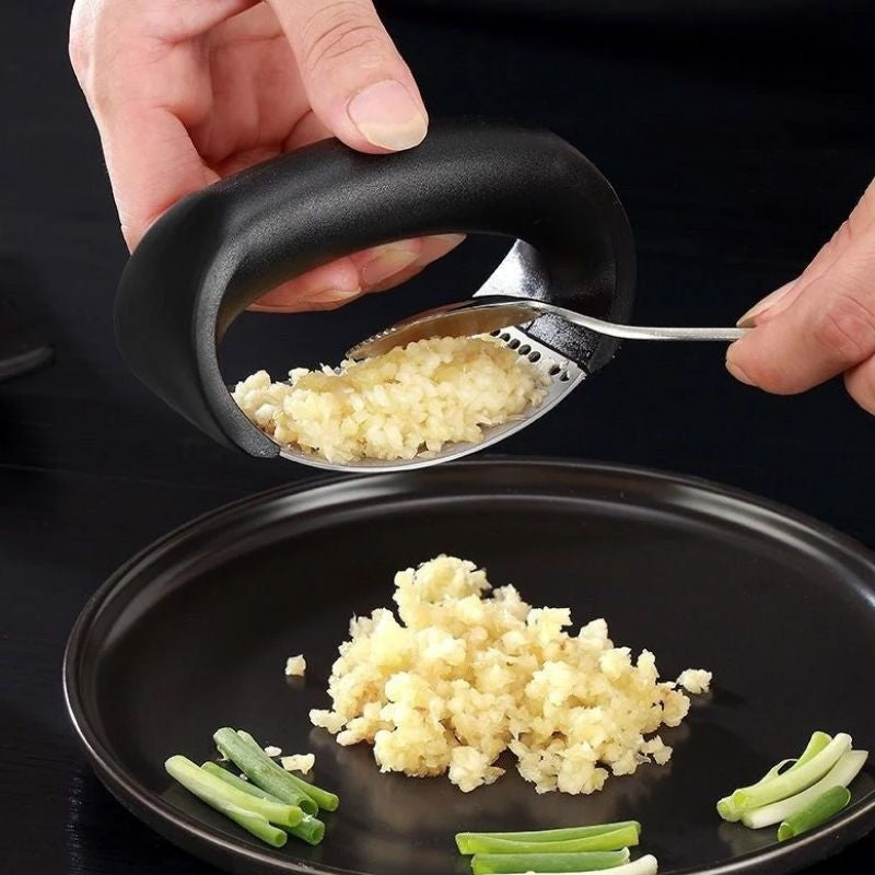 Stainless Steel Garlic Press & Masher – Manual, Easy Squeeze
