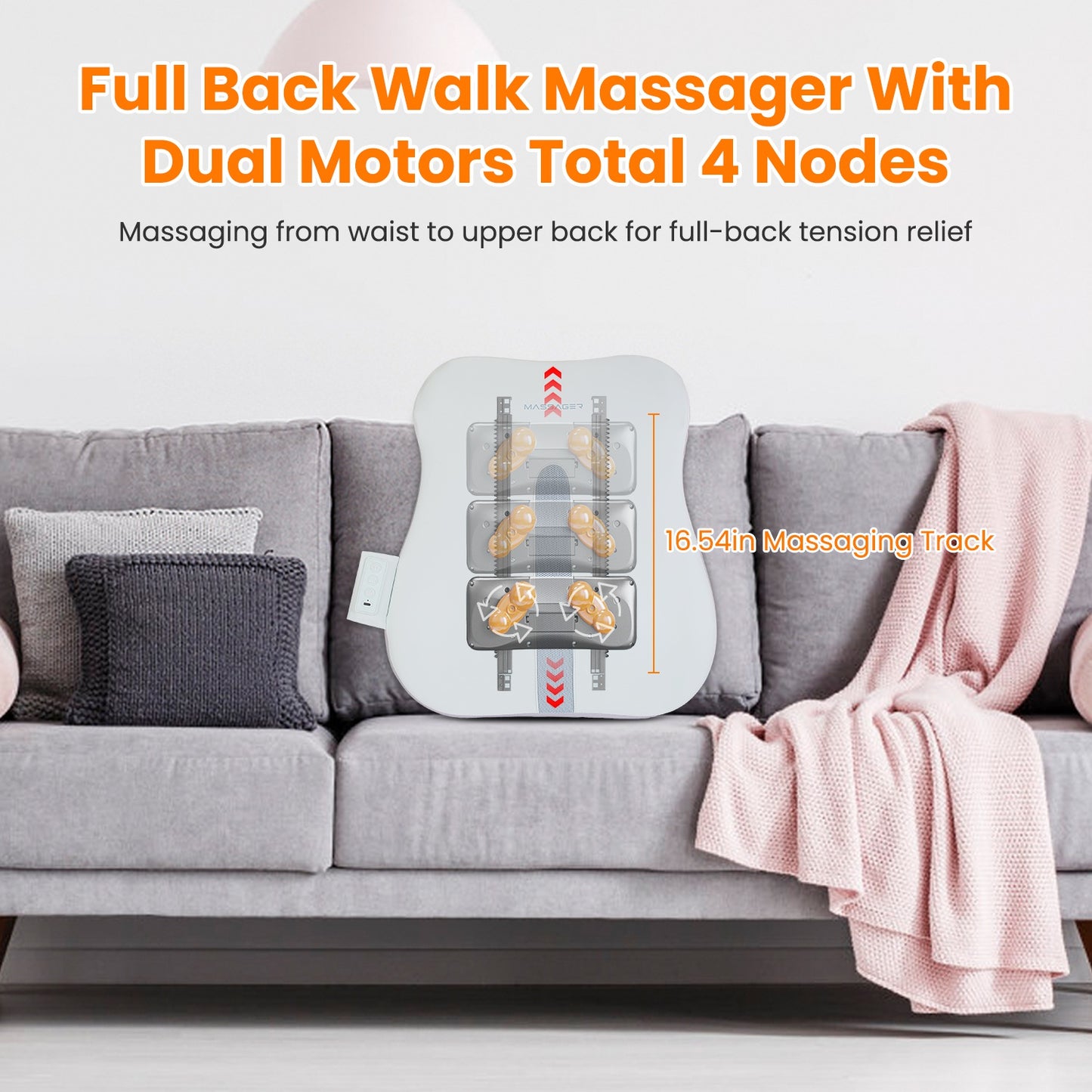 Shiatsu Massage Pillow — 3D Kneading, Heat & Cordless Rechargeable