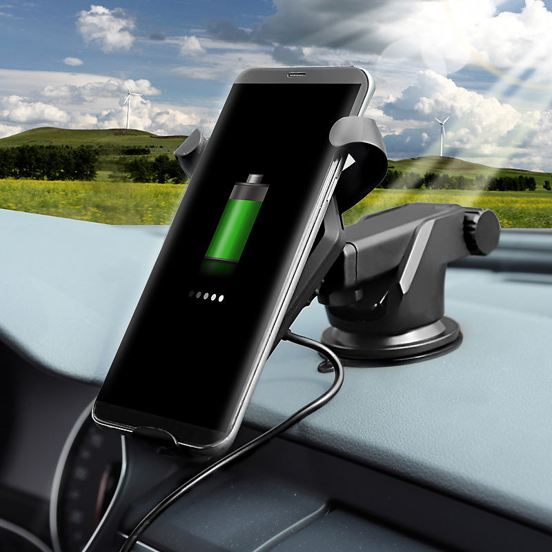 Wireless Car Charger Mount — Qi Fast Charging, Hands-Free Auto-Grip
