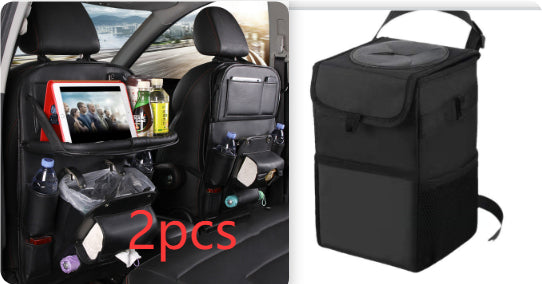 Car Seat Back Organiser – Waterproof PU Leather, Tray & Storage