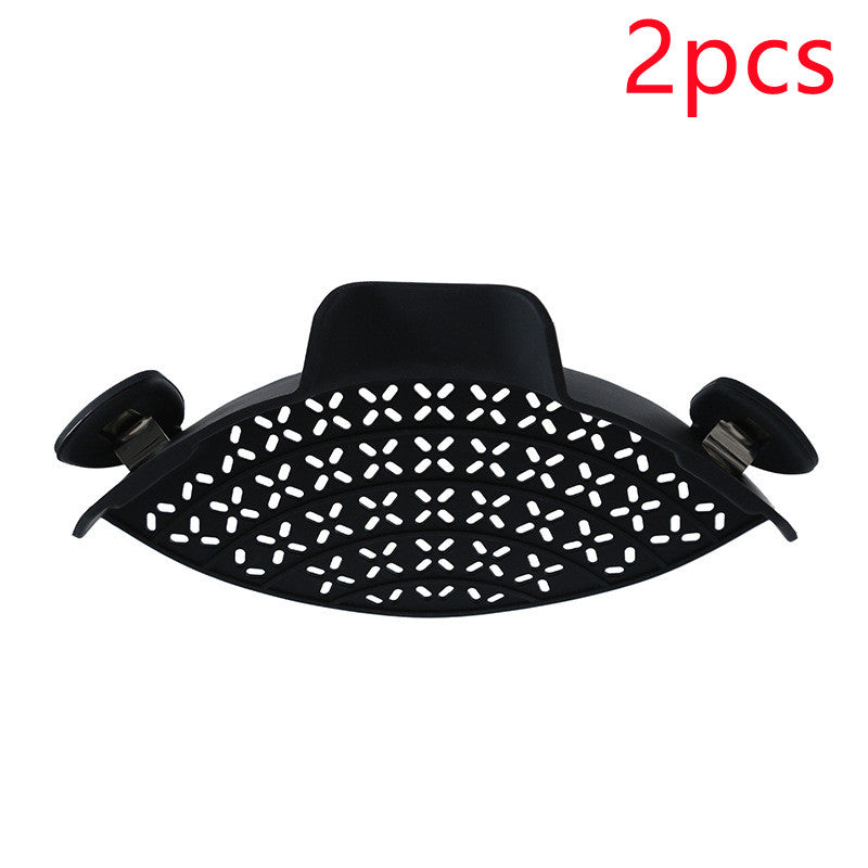 Silicone Pot Drain Stopper — No-Spill Strainer Lid Clip