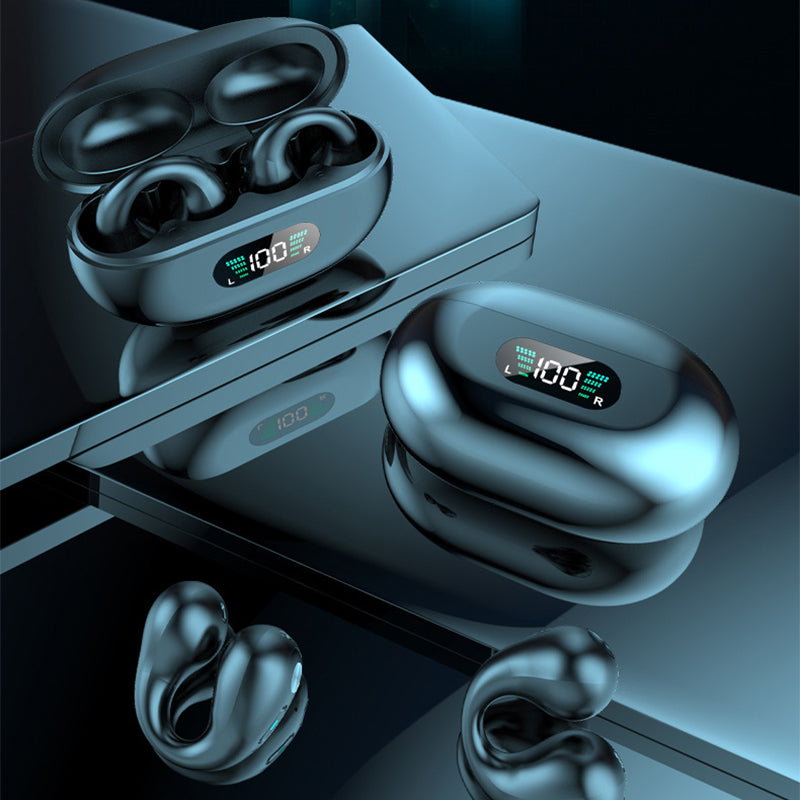 Bone Conduction Ear Clip Earbuds — Bluetooth 5.3, HIFI Bass, Sports