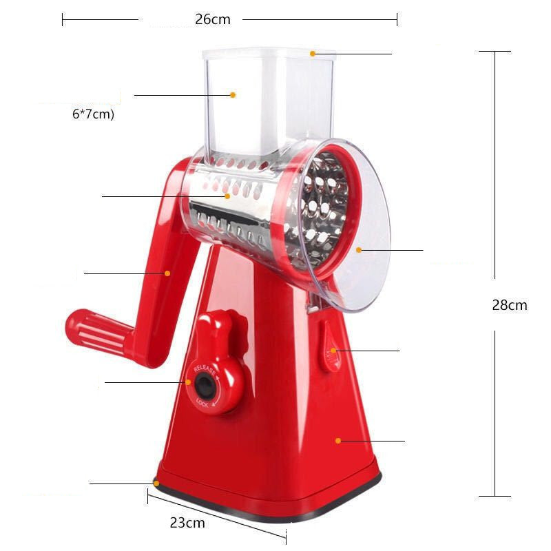 Multi-Function Vegetable Slicer & Cutter – Hand Drum Style