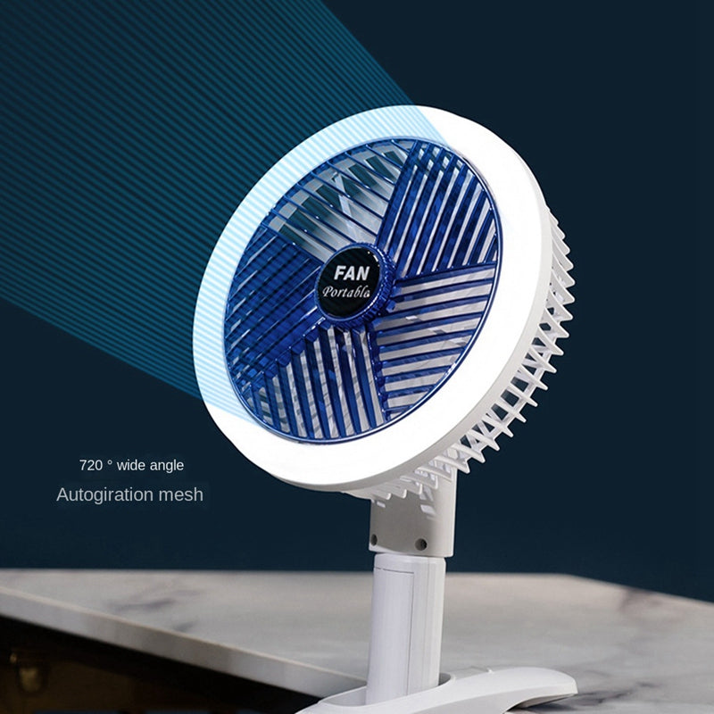 Desktop Clip Fan with LED Desk Lamp — Rechargeable, Wall Mount