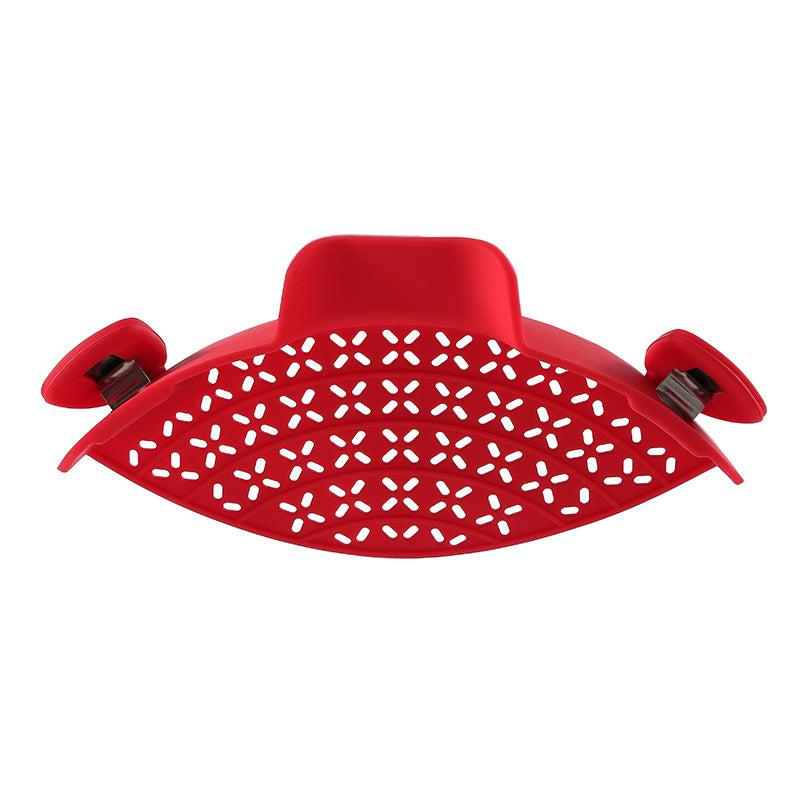 Silicone Pot Drain Stopper — No-Spill Strainer Lid Clip