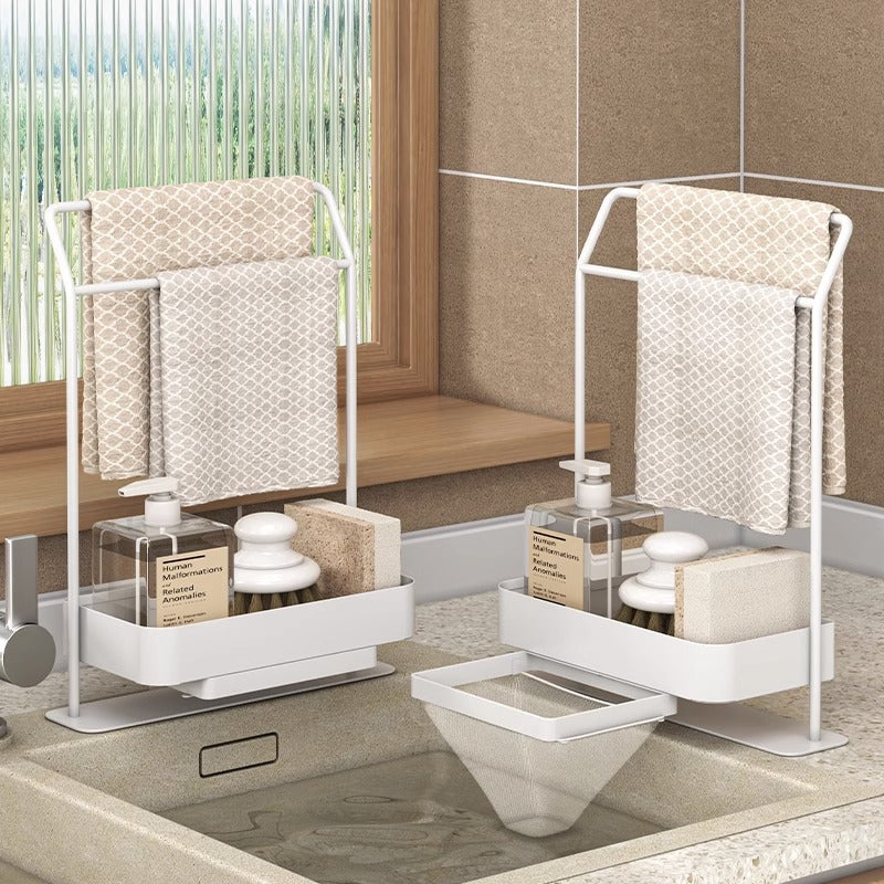 Kitchen Drain Rack & Rag Holder – Counter Storage Organiser