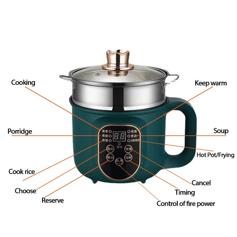 Electric Hot Pot & Rice Cooker — Non-Stick, Multi-Cook
