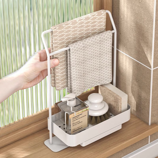 Kitchen Drain Rack & Rag Holder – Counter Storage Organiser
