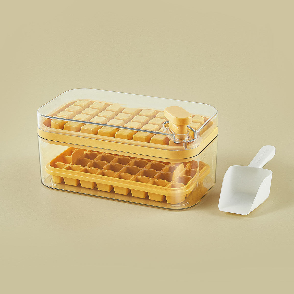 One-Press Ice Cube Maker Tray – With Lid & Storage Box