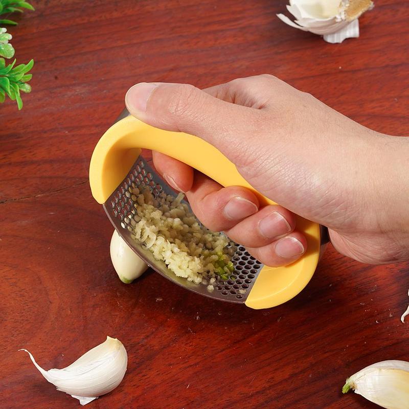 Stainless Steel Garlic Press & Masher – Manual, Easy Squeeze
