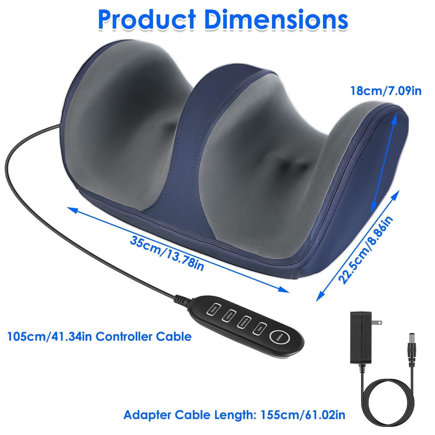 Shiatsu Foot & Calf Massager — Heat, 3 Modes & 3 Intensities