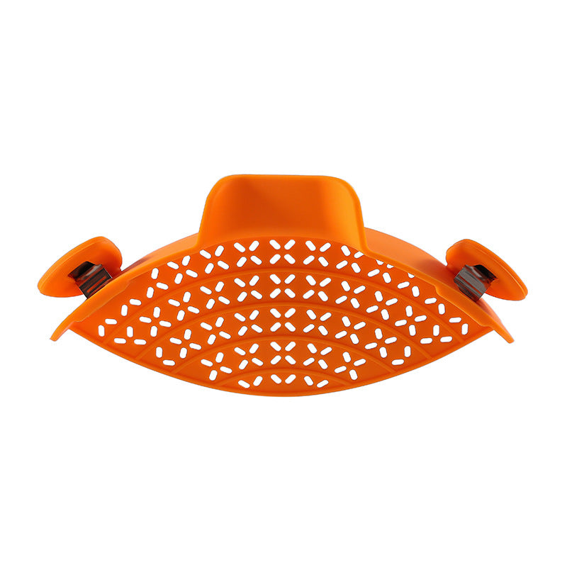 Silicone Pot Drain Stopper — No-Spill Strainer Lid Clip