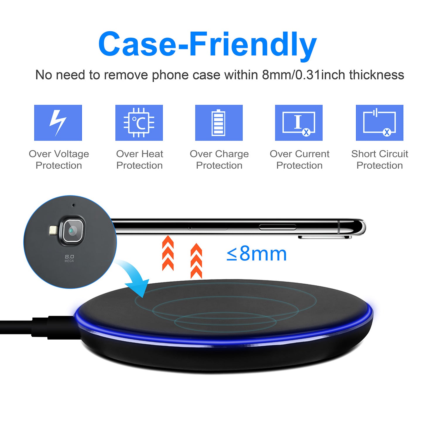 Qi Wireless Charging Pad – Ultra-Slim 5W, iPhone & Samsung