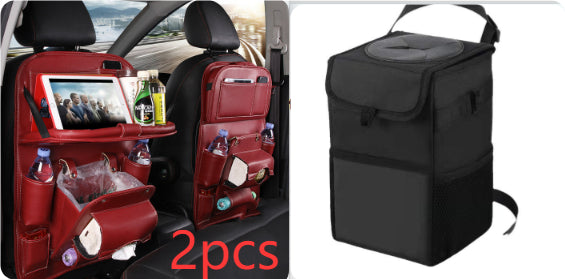 Car Seat Back Organiser – Waterproof PU Leather, Tray & Storage