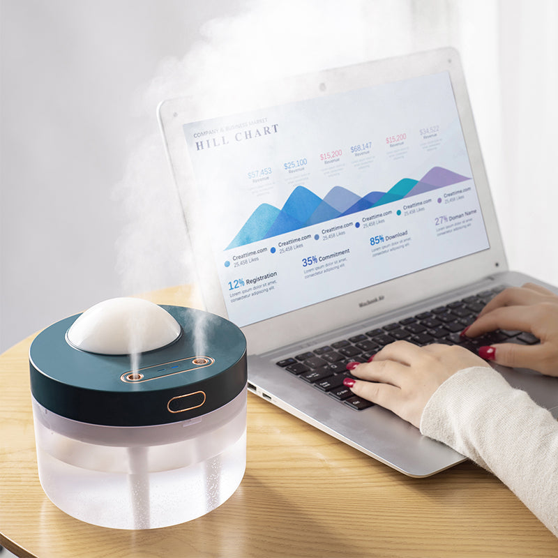 Projection Humidifier & Night Light – Rotating, Dual Spray