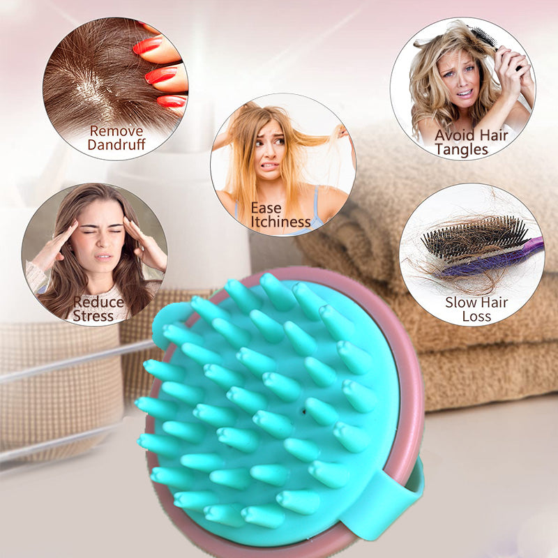 Scalp Massager Shampoo Brush — Waterproof, Detachable Head