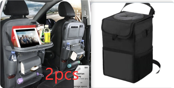 Car Seat Back Organiser – Waterproof PU Leather, Tray & Storage