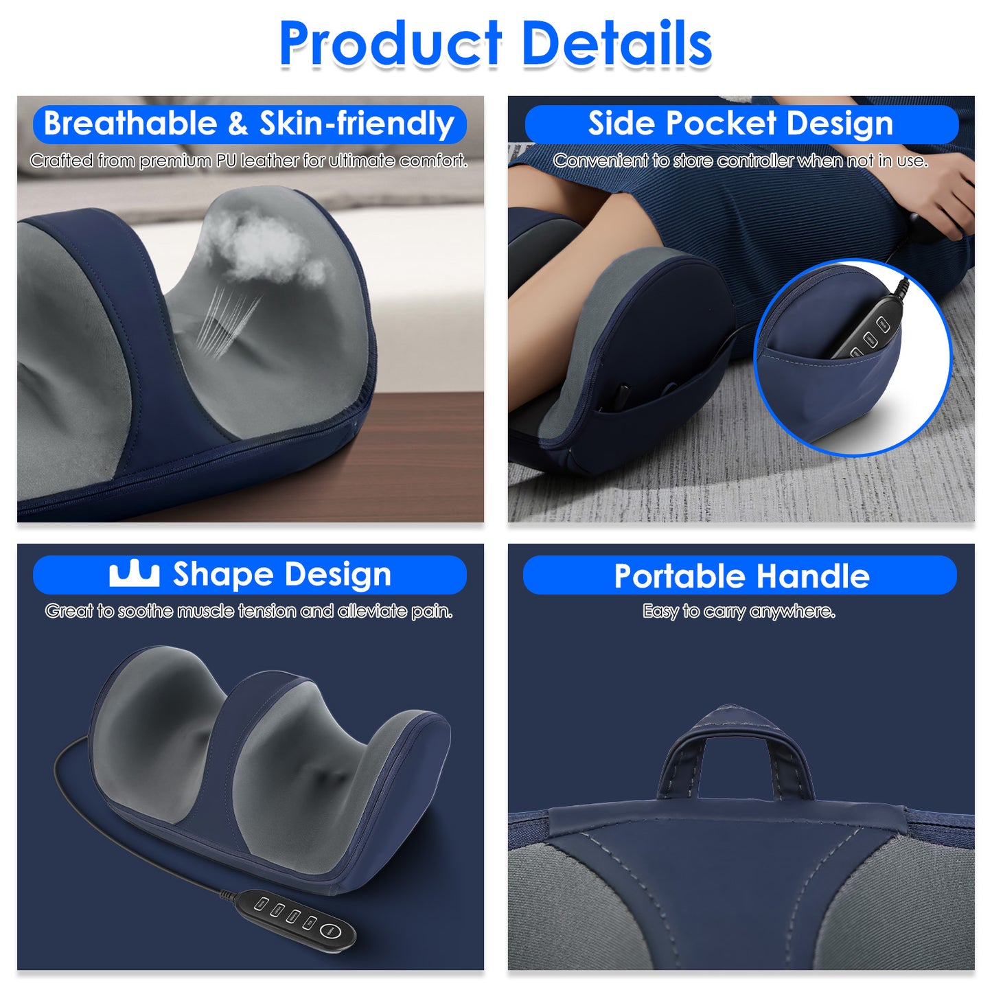 Shiatsu Foot & Calf Massager — Heat, 3 Modes & 3 Intensities
