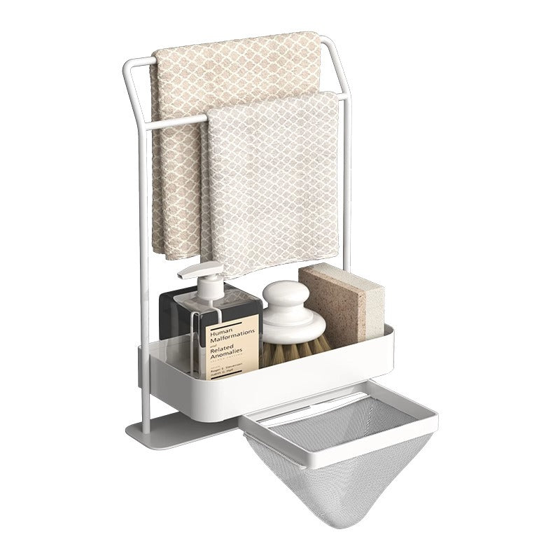 Kitchen Drain Rack & Rag Holder – Counter Storage Organiser