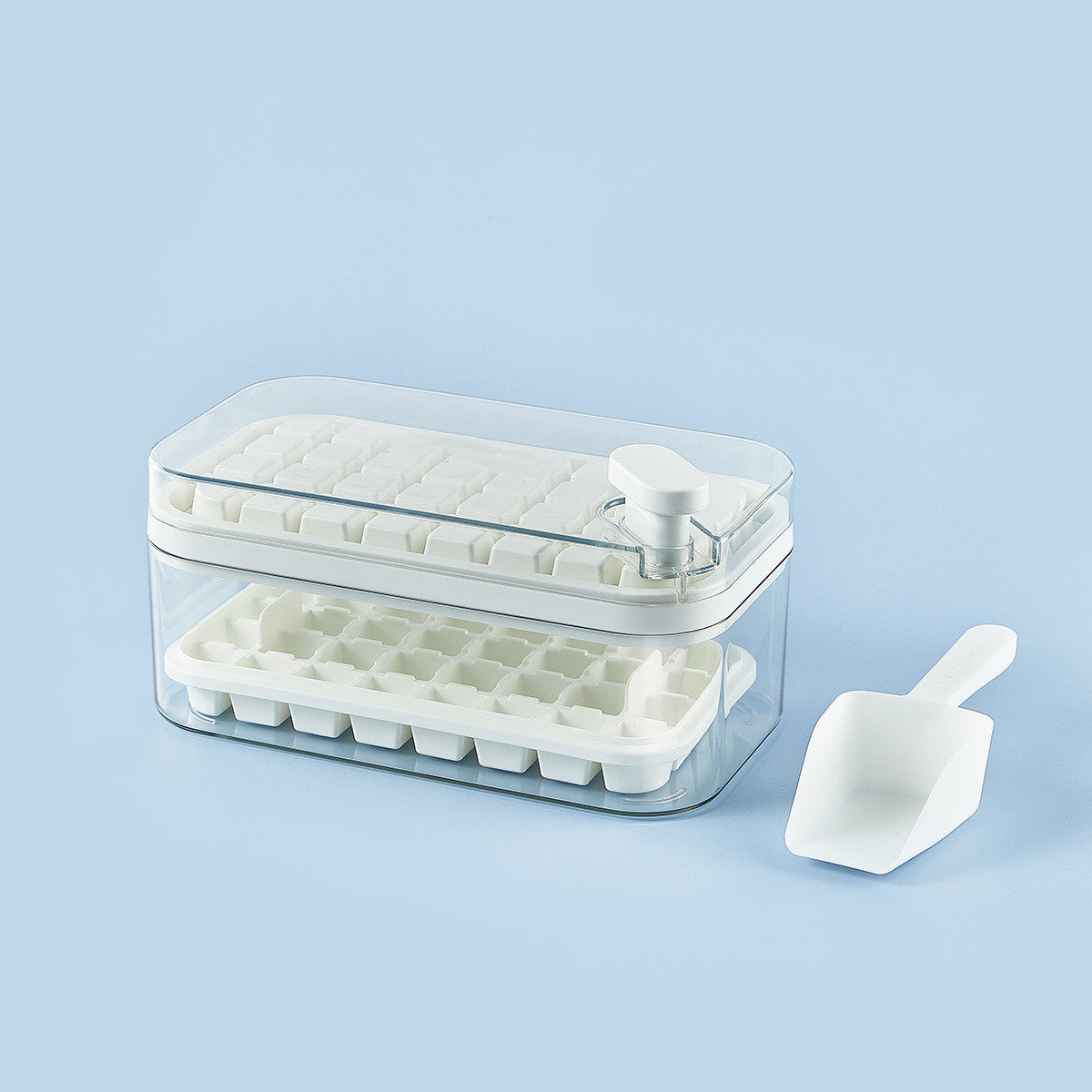 One-Press Ice Cube Maker Tray – With Lid & Storage Box