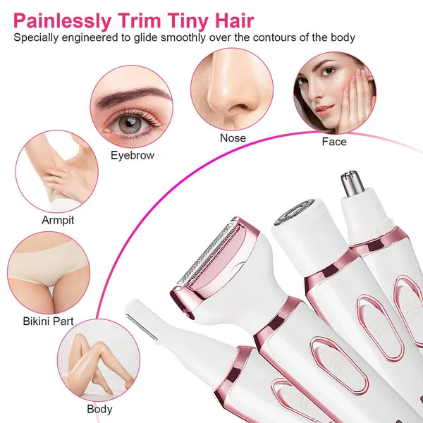 4-in-1 Women's Grooming Kit — Eyebrow, Nose & Bikini Trimmer