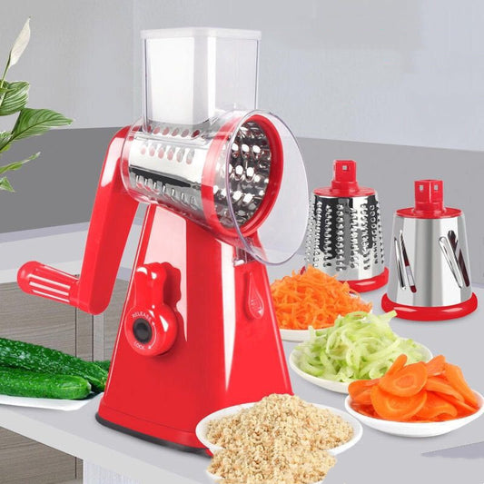 Multi-Function Vegetable Slicer & Cutter – Hand Drum Style