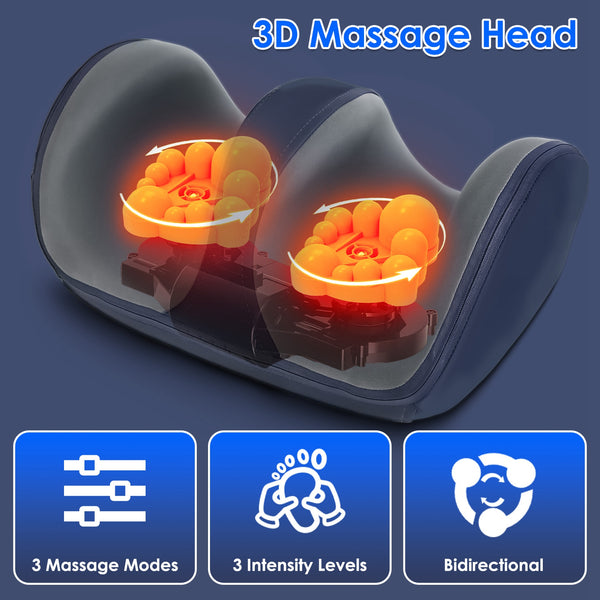 Shiatsu Foot & Calf Massager — Heat, 3 Modes & 3 Intensities