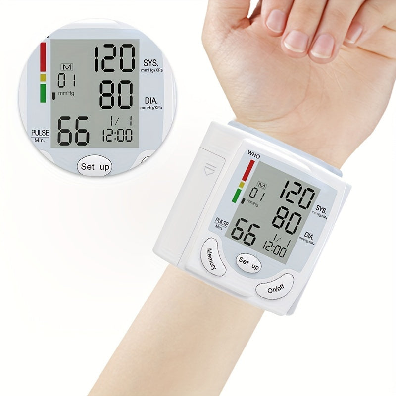 Wrist Blood Pressure Monitor — Digital BP & Heart Rate Tracker